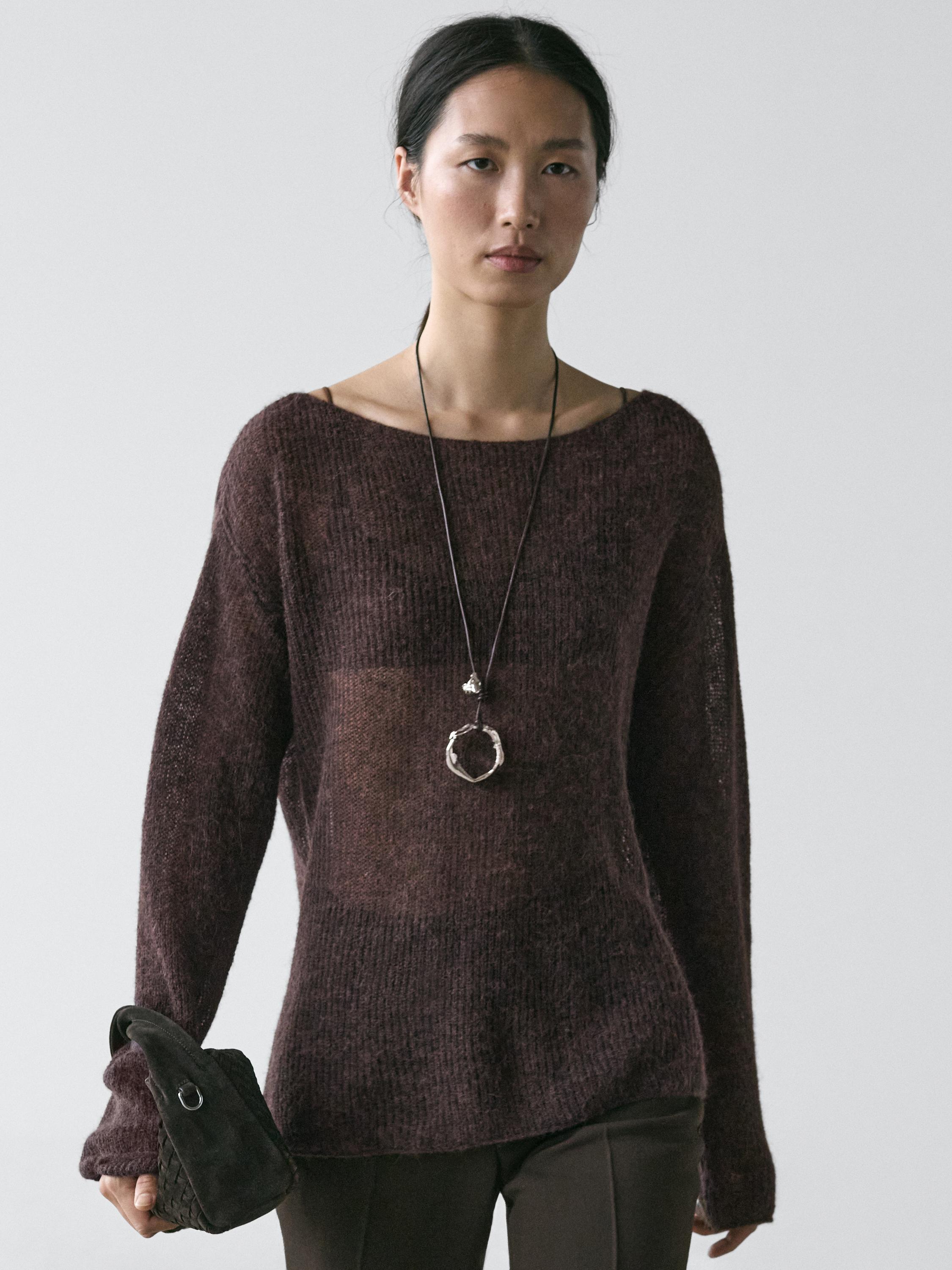 Alpaca and wool blend knit sweater